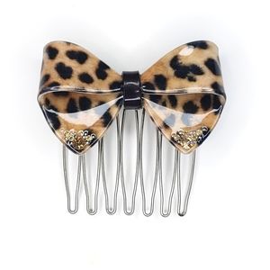 Leopard print Acrylic Ribbon Hair Pin